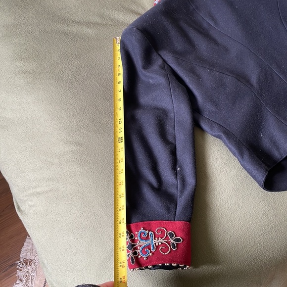 Beaded Military Style Riding Jacket Small - Picture 6 of 9